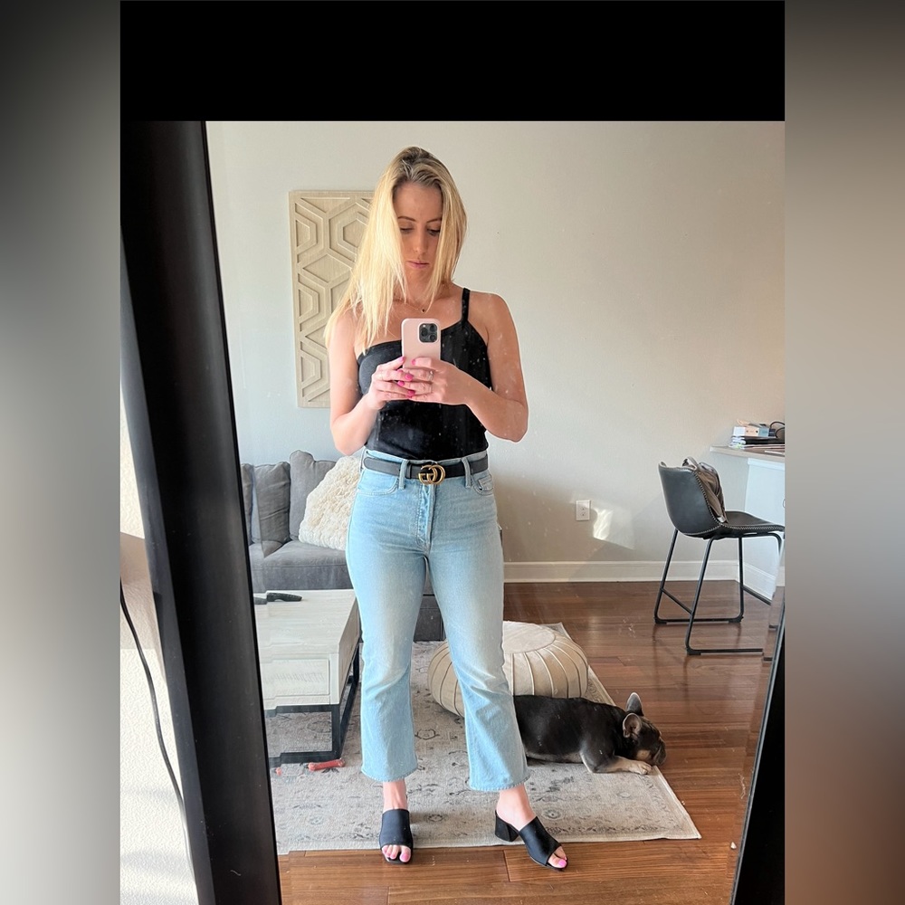 MOTHER High-waisted light wash denim